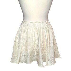 LoveShackFancy Cream Textured Mini Skirt